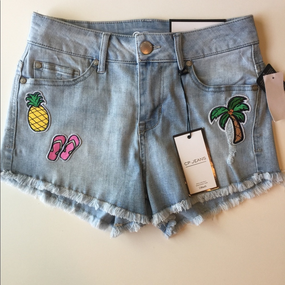 CP JEANS,Pineapple Cuttoff High Rise Shorts Size 1